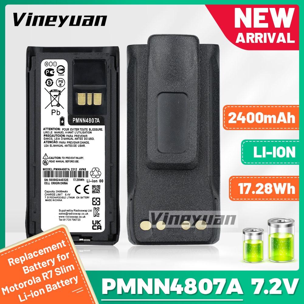 {DC-166}ความจุสูง 7.2V 2400mAh PMNN4807A สําหรับ Motorola R7 R7a MNN4808A PMNN4809 PMNN4810