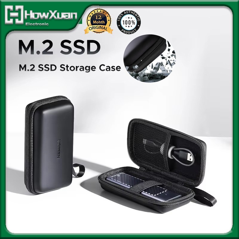 UGREEN M2 SSD Case Storage Case EVA+PU Hard Drive Case SSD Enclosure Bag