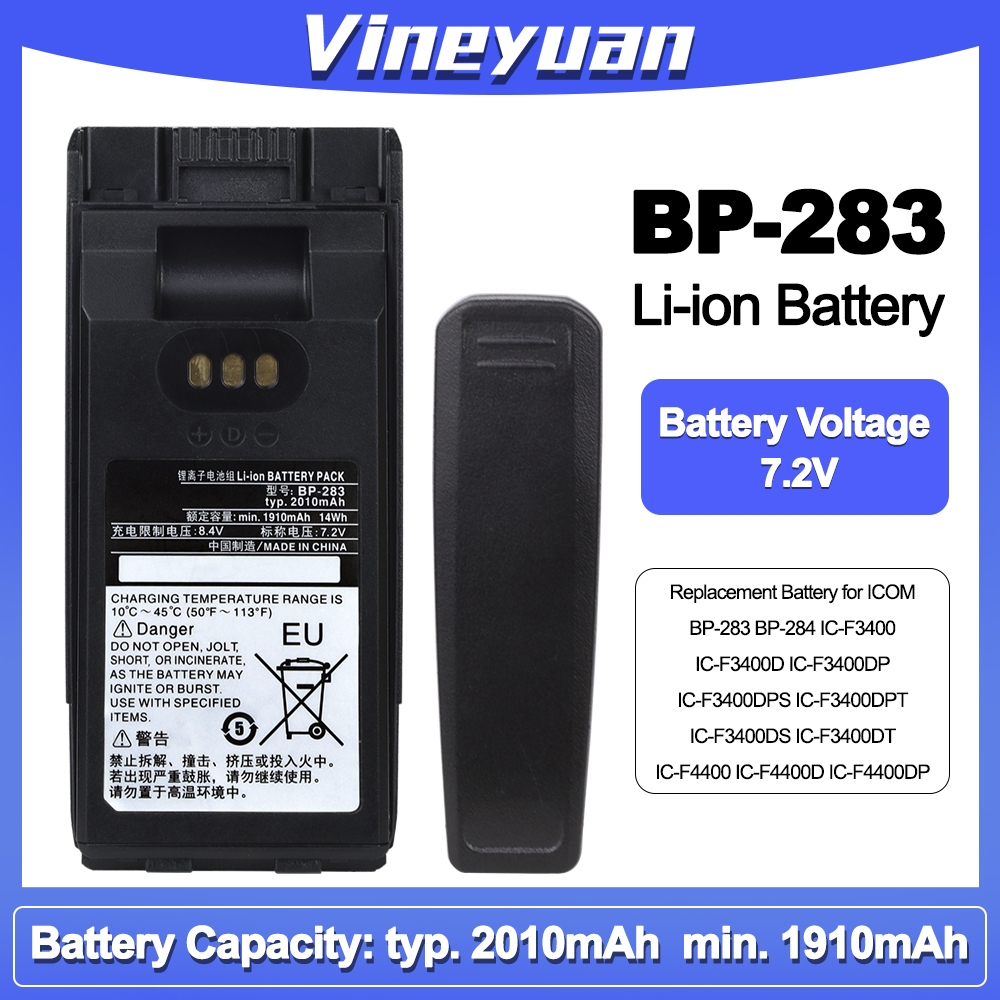 {DC-175}BP-283 BP-284 สําหรับ Icom IC-F3400 IC-F3400D IC-F3400DP IC-F3400DPS IC-F3400DPT IC-F3400DS 