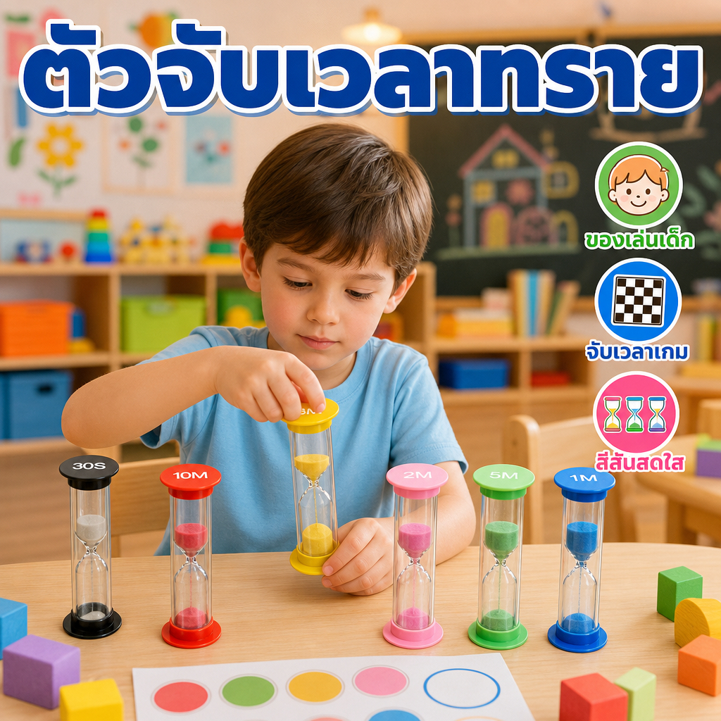 6ชิ้นพลาสติกที่มีสีสันทรายจับเวลา0.5/1/2/3/5/10นาทีทรายนาฬิกาทรายทรายนาฬิกาแก้วจับเวลาชุด ร้านค้า0453