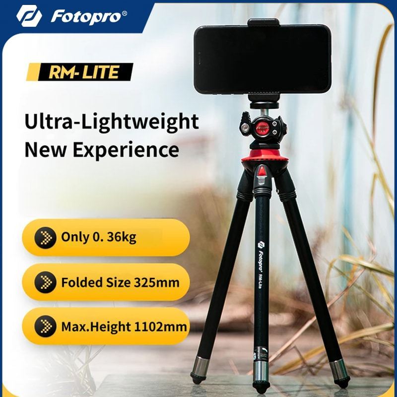 Fotopro RM LITE ขาตั้งกล้องมัลติฟังก์ชั่นขาตั้งโทรศัพท์มือถือขนาดเล็กและพกพาสำหรับการถ่ายภาพที่มีน้ำหนักเบา