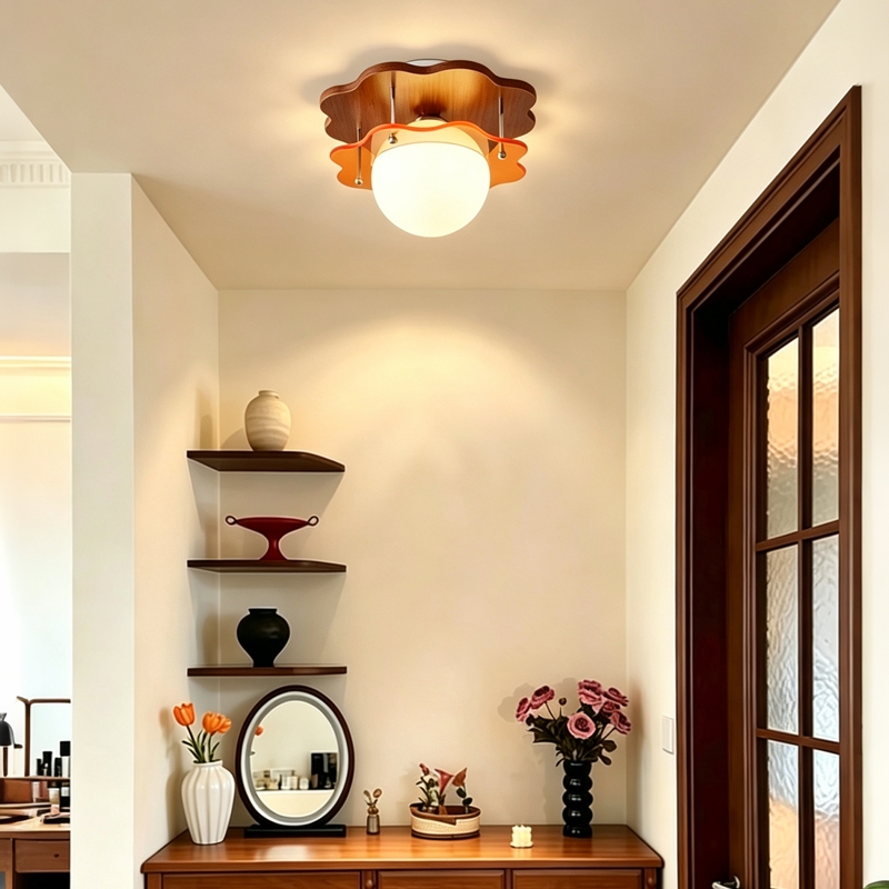 MINIMALIST_LIGHTING นอร์ดิก โคมไฟเพดาน ห้องนอน ไฟ Led เพดาน ห้องนั่งเล่น สไตล์ครีม โคมไฟติดเพดาน