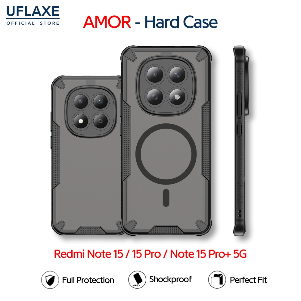 UFLAXE AMOR - เคส Xiaomi Redmi Note 15 / Redmi Note 15 Pro Plus 5G - เคสแข็งกันกระแทกด้าน เคสโทรศัพท์กันรอยนิ้วมือการปกป้องเต็มรูปแบบ
