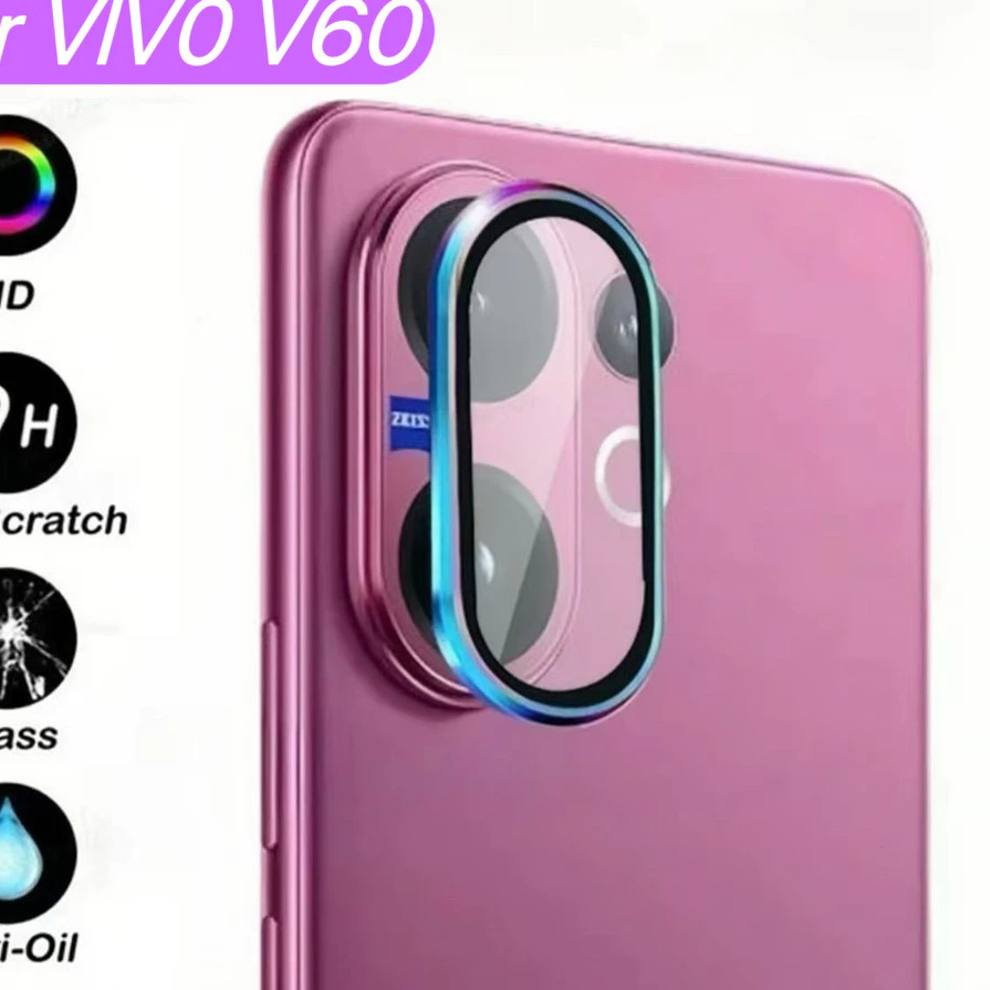 ฟิล์มกระจกปกป้องเลนส์กล้อง ใสคมชัด ไม่บดบังภาพ สำหรับVivo V70FE V70/V70Elite V60 V60lite V50/V40 Pro กันรอยกันฝุ่น พร้อมส่ง