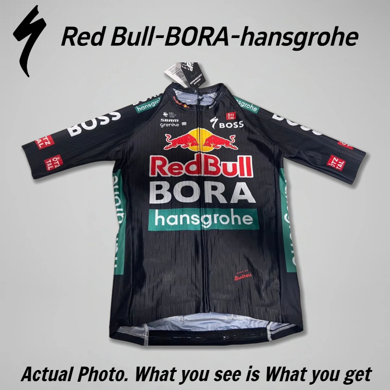 【Red Bull-BORA-hansgrohe Specialized Race Jersey】2024 TDF Pro Team เสื้อปั่นจักรยาน Cycling Jersey แ