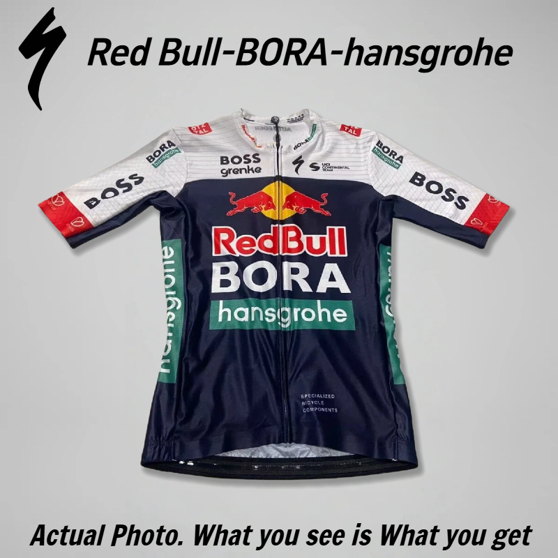 【Red Bull-BORA-hansgrohe Specialized Race Jersey】2025 TDF Pro Team เสื้อปั่นจักรยาน Cycling Jersey แ