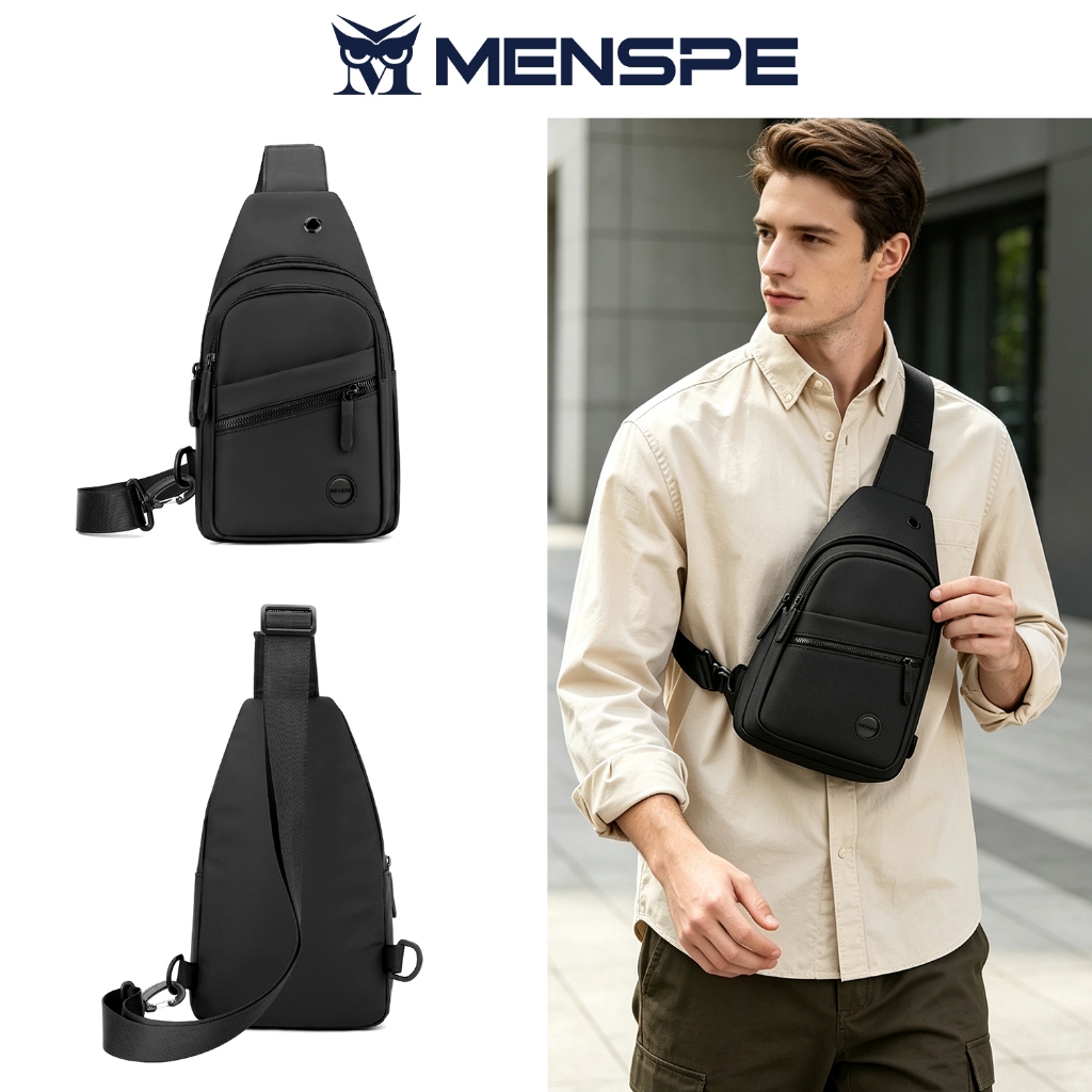 MENSPE กระเป๋าคาดหน้าอกผู้ชาย กันน้ํา เดินทาง ความจุขนาดใหญ่ ออกแบบแฟชั่น