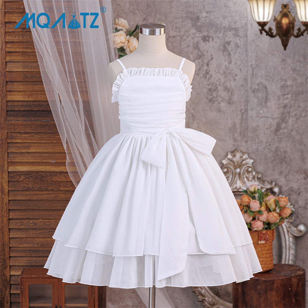MQATZประกวดสาวเจ้าหญิงชุด Ruffle คอโบว์ใหญ่ Multi-Layer ชุดสําหรับสาวชุดวันเกิด ALP850