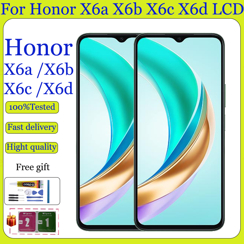Original สําหรับ Honor X6a X6b X6c X6d LCD กรอบ DIsplay Touch Screen Digitizer Assembly