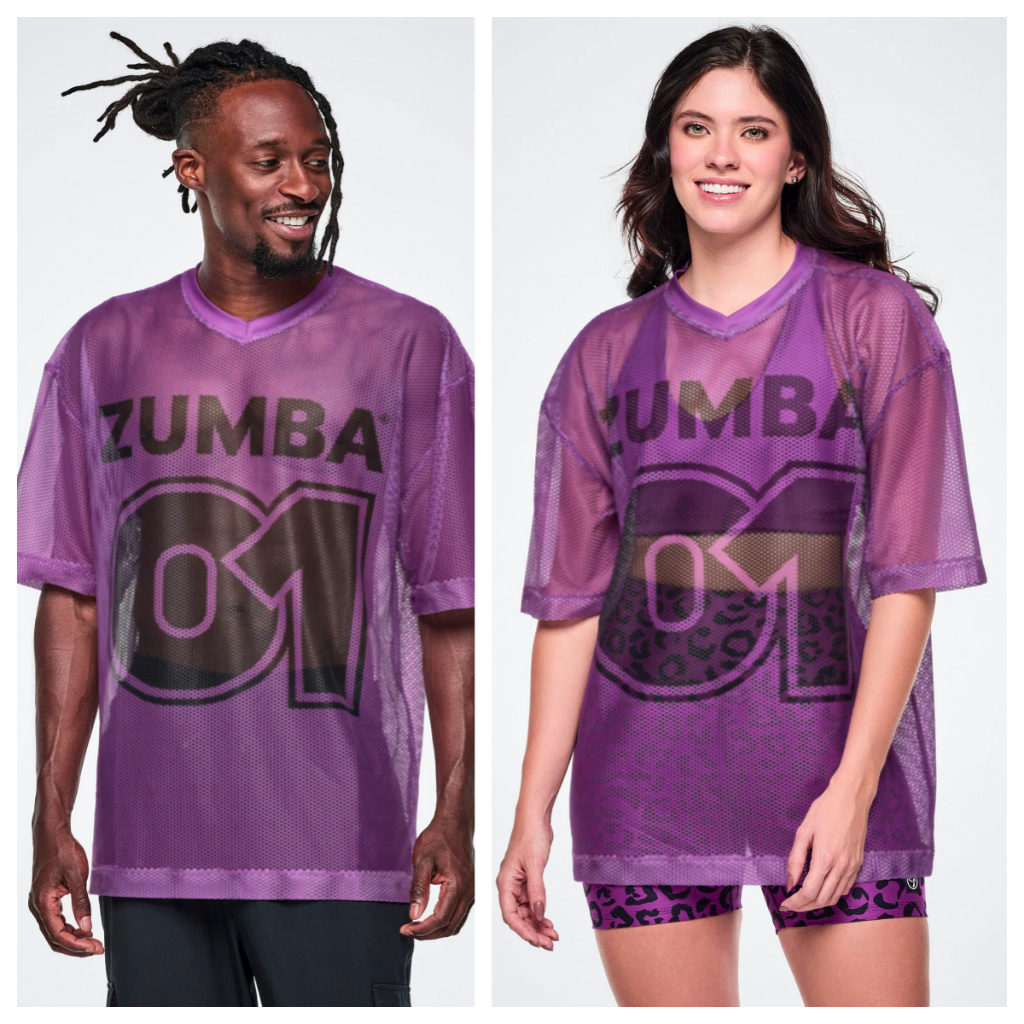 ใหม่มาถึงฟิตเนส Zumba สวมใส่ใหม่ Zumba Apres Zumba ตาข่าย V คอด้านบนตาข่ายเสื้อ Tee Z1T00 1423