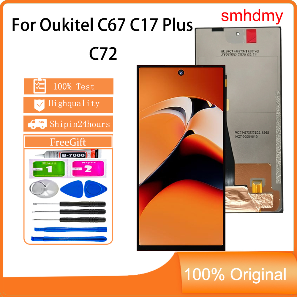 Smhdmy สําหรับ Oukitel C67 C17 Plus C72 จอแสดงผล LCD หน้าจอสัมผัสเปลี่ยน