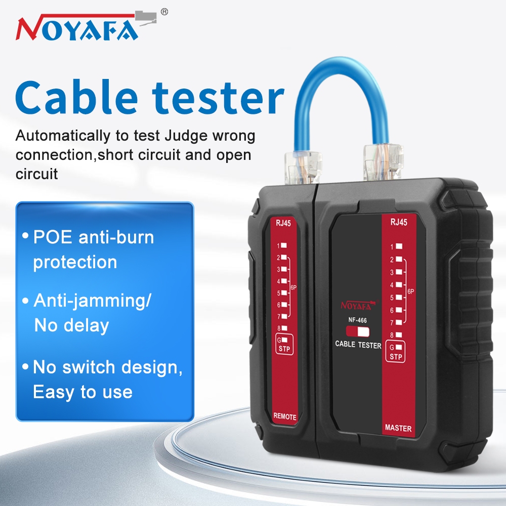 Noyafa NF-466 เครื่องทดสอบสายเคเบิล POE Anti-burn Anti-jamming UTP & STP Cable Test ใช้งานง่าย