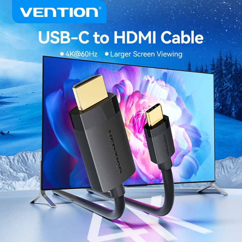 Vention สาย USB-c to HDMI 4K HD HDMI-A 4K@60Hz HDCP Type-c to HDMI HDR Audio & Video for Home Office
