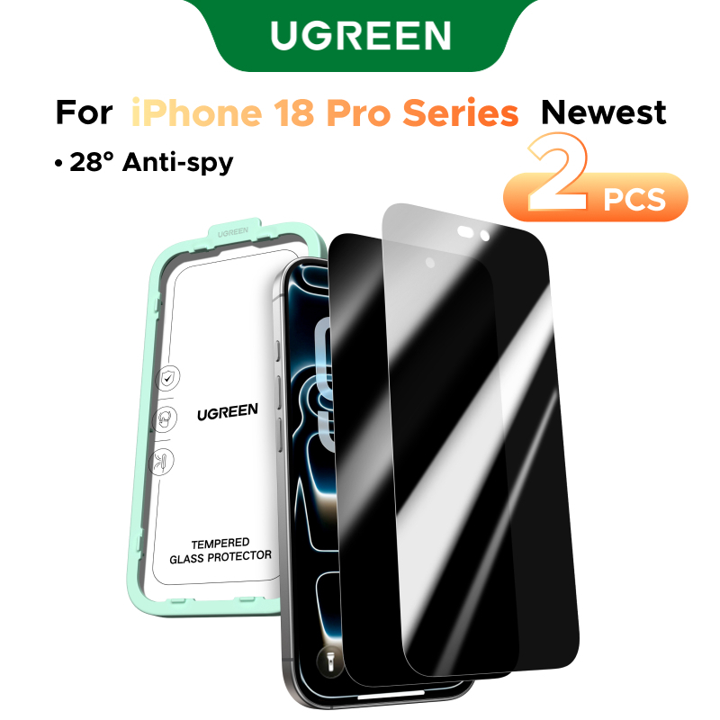 【for iPhone 18 Series】UGREEN ฟิล์มกระจกกันมอง 2 ชิ้น กันมองข้าง 28 องศา กระจก 9H+ ฟิล์มกระจกนิรภัยกั