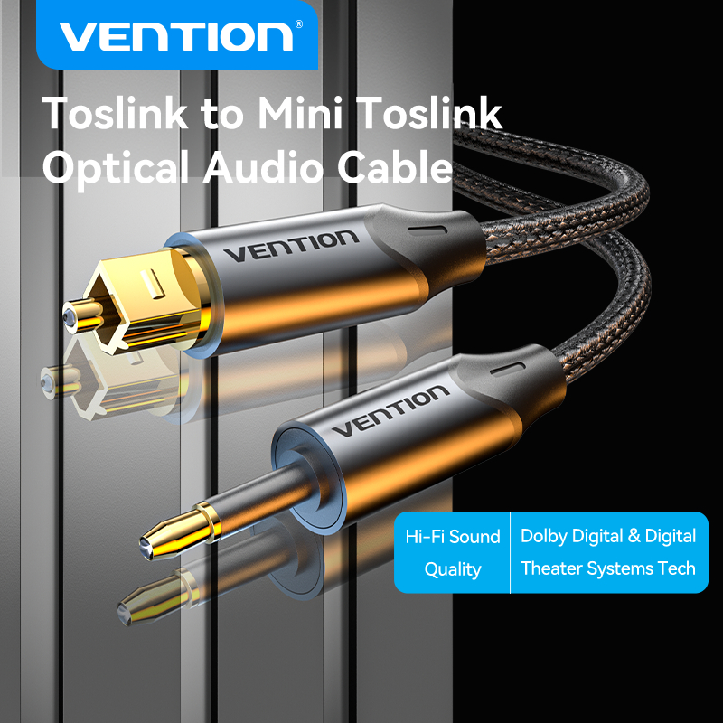 Vention Toslink to Mini Toslink สายเคเบิลเสียงออปติคัล 3.5mm Male to Male for PS3/4 Projector Laptop Speaker