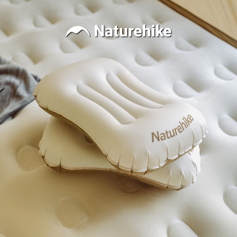 หมอนเป่าลม Naturehike ทำจาก TPU และโพลีเอสเตอร์ พกพาได้ ขนาดเล็ก เหมาะแคมป์ปิ้ง เดินทาง รองคอสำหรับน