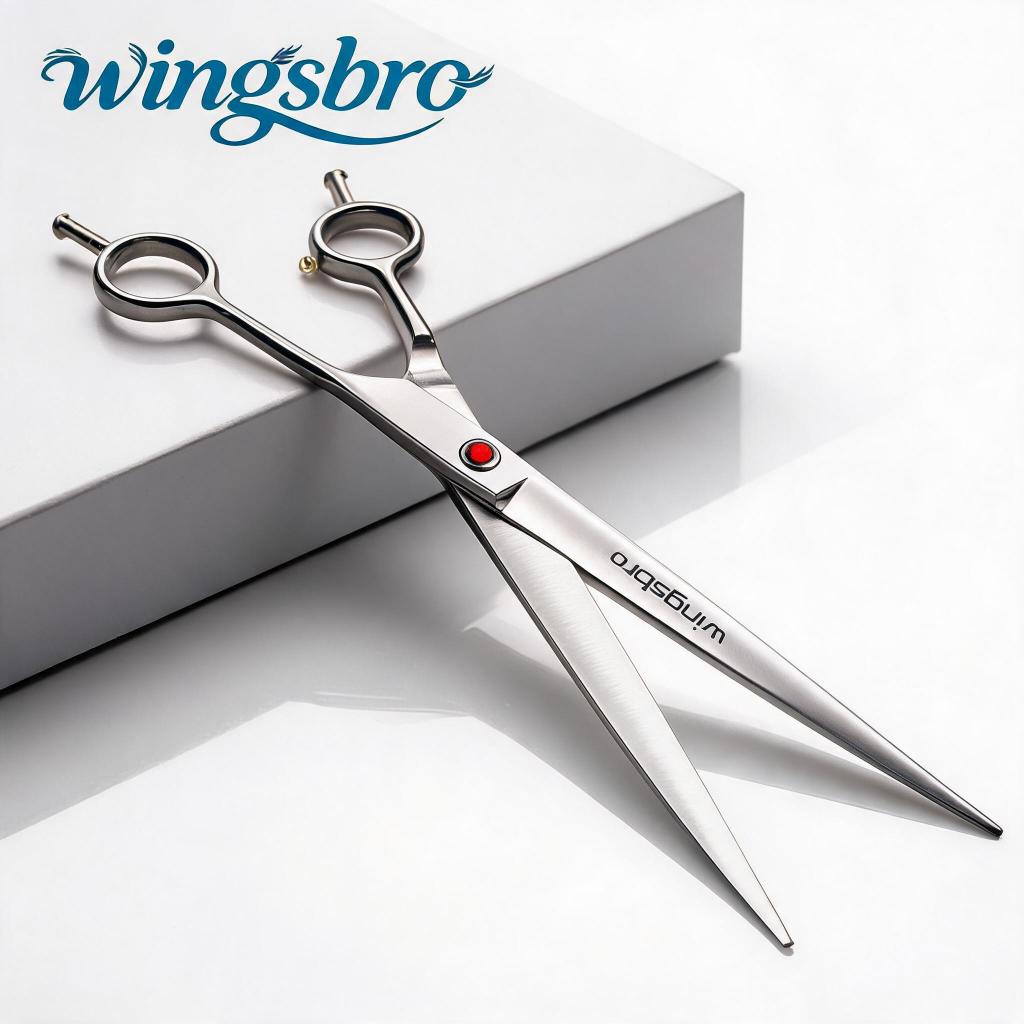 Wingbro 8 นิ้วสัตว์เลี้ยงสุนัขกรูมมิ่งกรรไกรมืออาชีพตัดกรรไกร Bent กรรไกรสุนัขโค้งสําหรับสุนัขความงาม