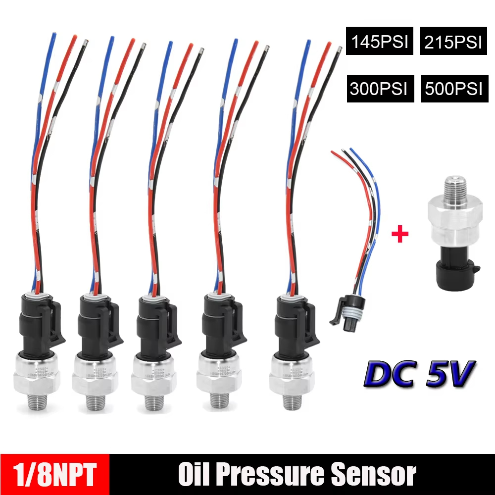 145Psi / 215Psi/ 300Psi/500Psi เซ็นเซอร์ความดันน้ํามันเครื่องส่งสัญญาณสแตนเลส 1/8 NPT การใช้ Air Wat
