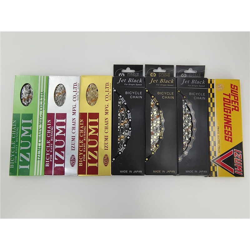 ญี่ปุ่น izumi คงที่เกียร์ IZUMI JET สีดําจักรยาน CHAIN Track โซ่ความเร็วเดี่ยว 1/2*1/8*100L Links Ra