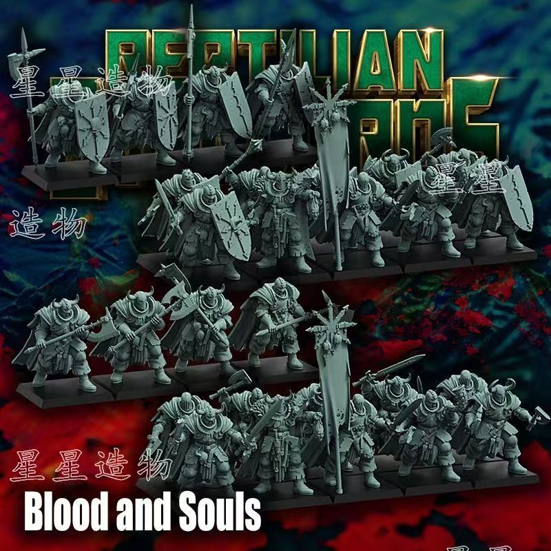 Chaos-Brave-Shi Group-สงครามโบราณ-Hammer-Phantom 3d Printing White Model Chess Piece Board Game Mode