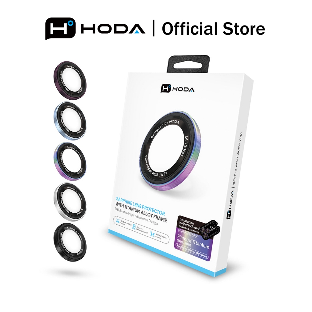 HODA DSLR Visual Design Sapphire ตัวป้องกันเลนส์สําหรับ iPhone 18 Pro / 18 Pro Max