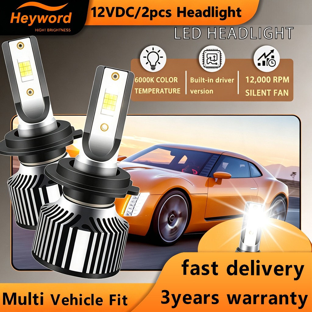 Heyword H4 H7 H11 LED ไฟหน้าหลอดไฟ Canbus ข้อผิดพลาดฟรี 40000LM Super Bright รถหมอก Mini SizeUnivers
