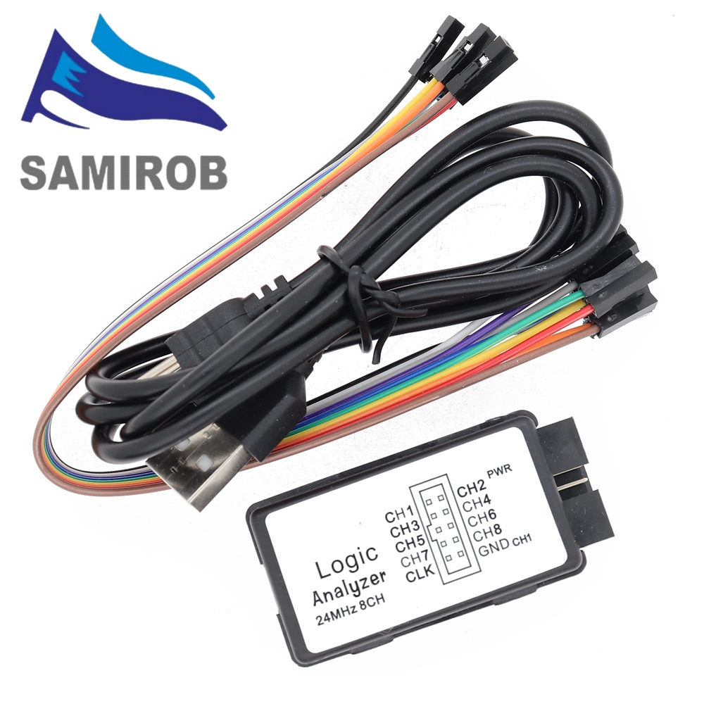 USB Logic SCM 24MHz 8 ช่อง 24M/วินาที Logic Analyzer Debugger สําหรับแขน FPGA 24M 8CH