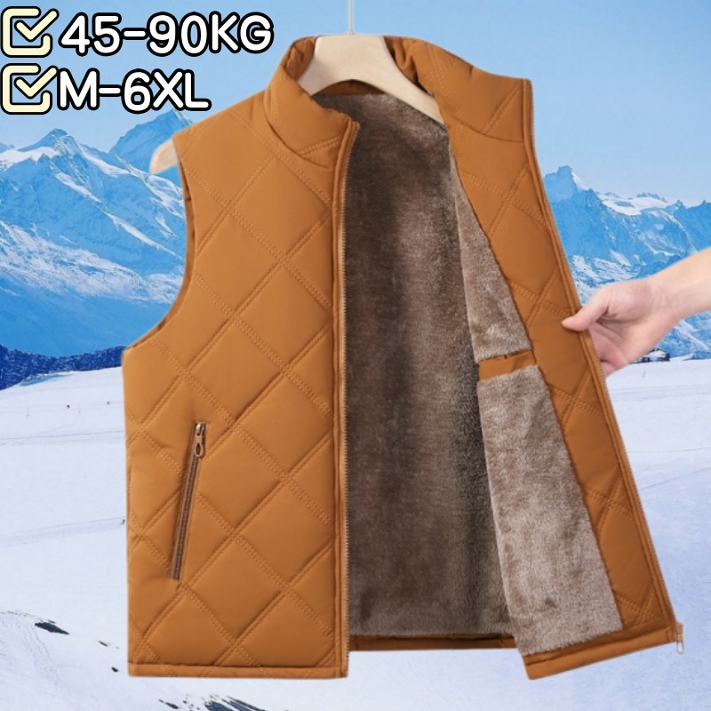 [วัสดุคุณภาพสูง,M-6XL] สวมใส่ 45-90KGฤดูหนาวแฟชั่นผู้ชายผู้หญิงขนาดบวกหนาอบอุ่นเย็นหลักฐานคลุมด้วยผ้าระบายอากาศชุดทํางานเสื้อกั๊กหลายกระเป๋ากีฬาหลวมซิปหลายกระเป๋า Cordu