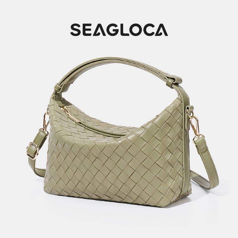 SeaGloca حقيبة هوبو منسوجة بحزام قابل للفصل