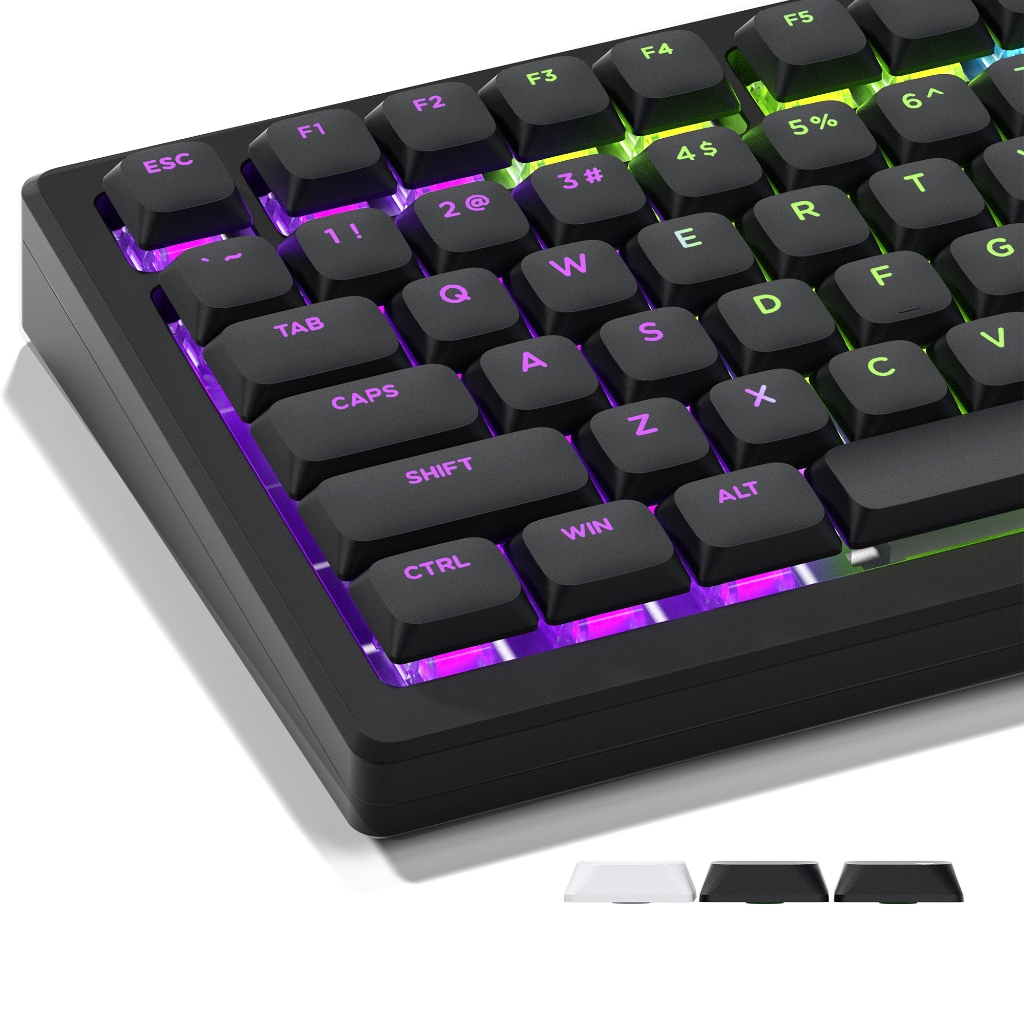 XVX Skyline R2 keycaps Low Profile PBT วัสดุสีดํา/ขาว Double Shot Shine ผ่านสําหรับการเล่นเกมและสําน