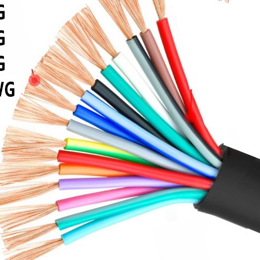 1 เมตร RVV สาย 16Core สายควบคุมสัญญาณ PVC Soft Sheated Cable สายไฟ