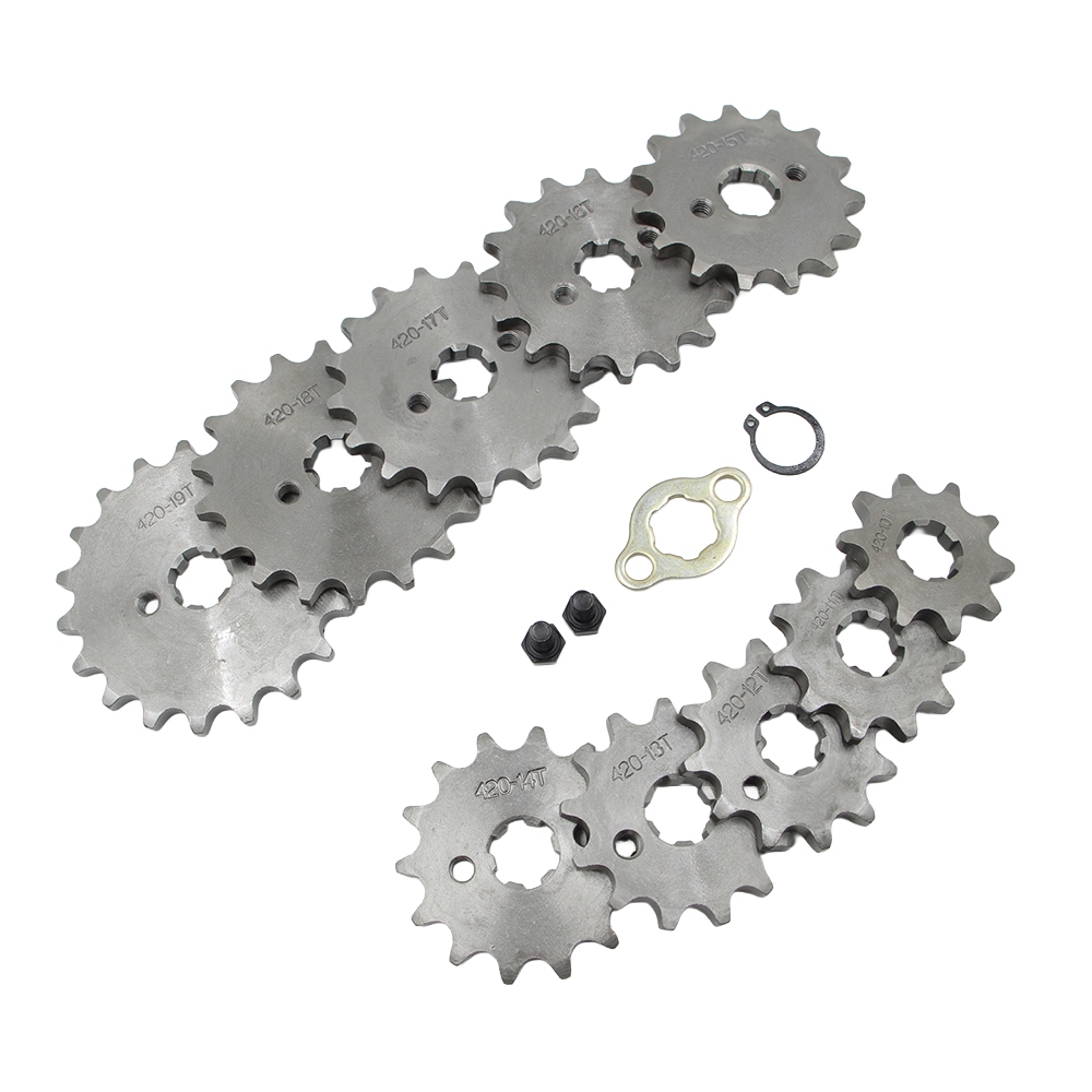 420 โซ่ 10 11 12 13 14 15 16 17 18 19T 17MM ด้านหน้าเครื่องยนต์เฟือง Cog สําหรับ 50-125cc รถจักรยานย