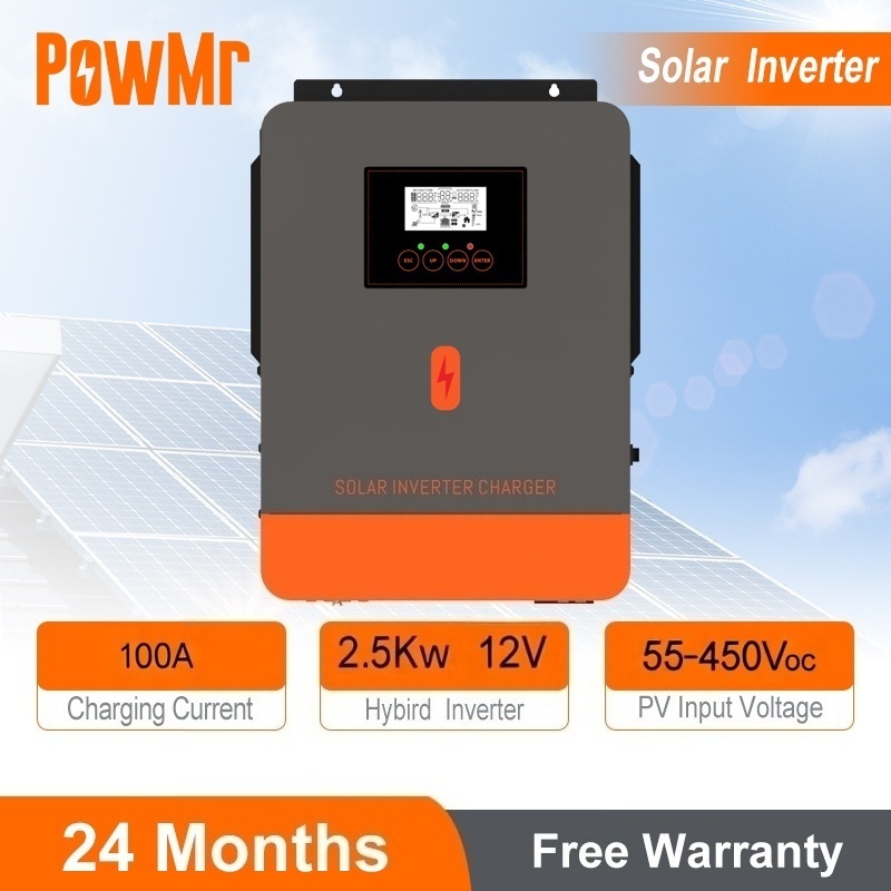 PowMr 2.5KW/3.2KW/4.2KW 12/24V Hybrid Solar Inverter 230Vac PV เริ่มต้นแรงดันไฟฟ้า 20Voc ในตัว 80A MPPT Solar Charge Controller 50/60Hz Auto Pure Sine Wave อินเวอร์เตอร์