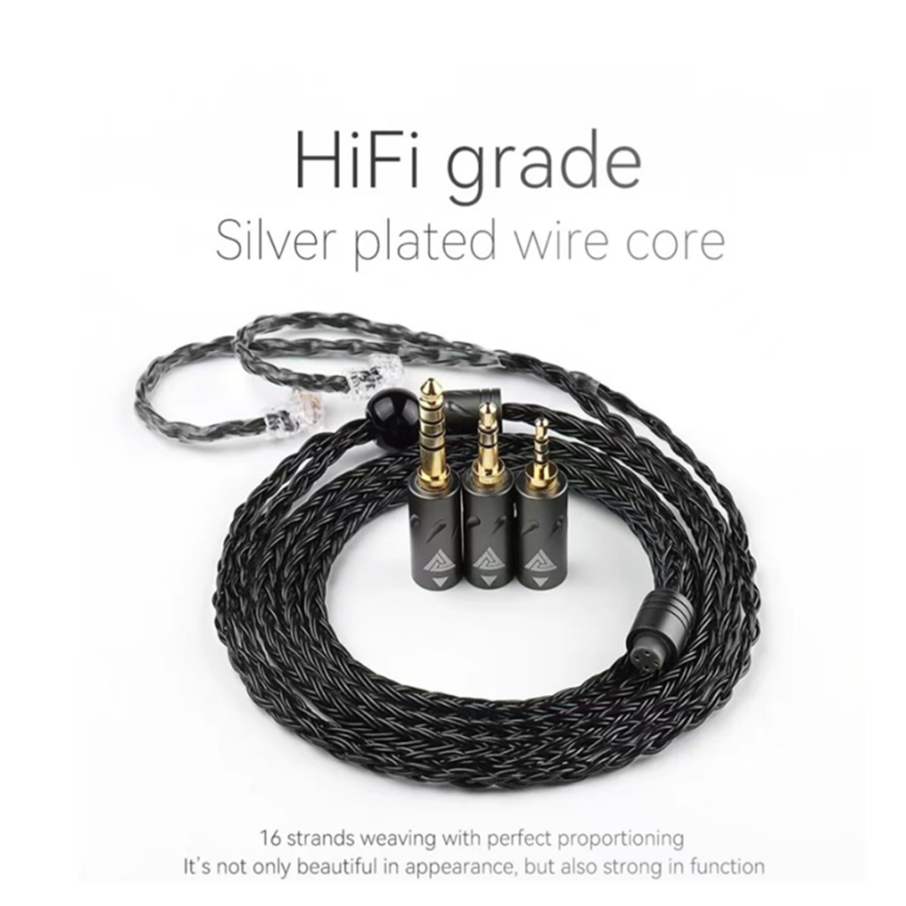 QKZ Q1 MAX 16 core หูฟังอัพเกรดสายสัญญาณเสียง 3in1 Silver Plated MMCX QDC KZ C สําหรับ QKZ HBB ZXT A