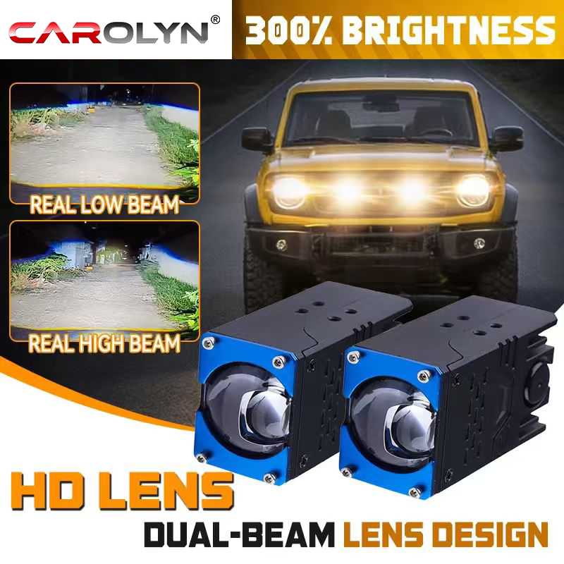 Carolyn Motorcycles Grille LED Spotlight Bi-LED Projector Lens 180W 6000K High Power Work Light Univ