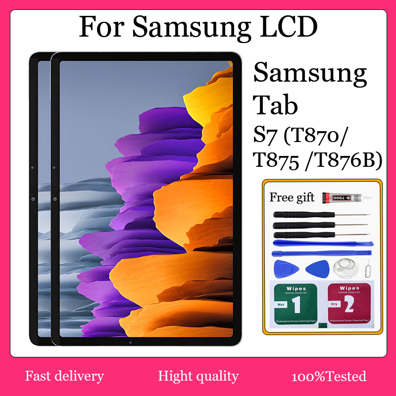 อะไหล่หน้าจอสัมผัส LCD แบบเปลี่ยน สําหรับ Samsung Galaxy Tab S7 SM-T870 T875 T876B