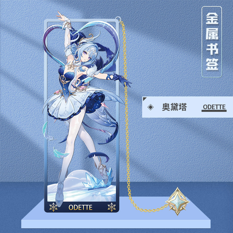 Lohen Genshin impact ที่คั่นหนังสือโลหะ Columbina Odette ที่คั่นหนังสือเครื่องเขียน