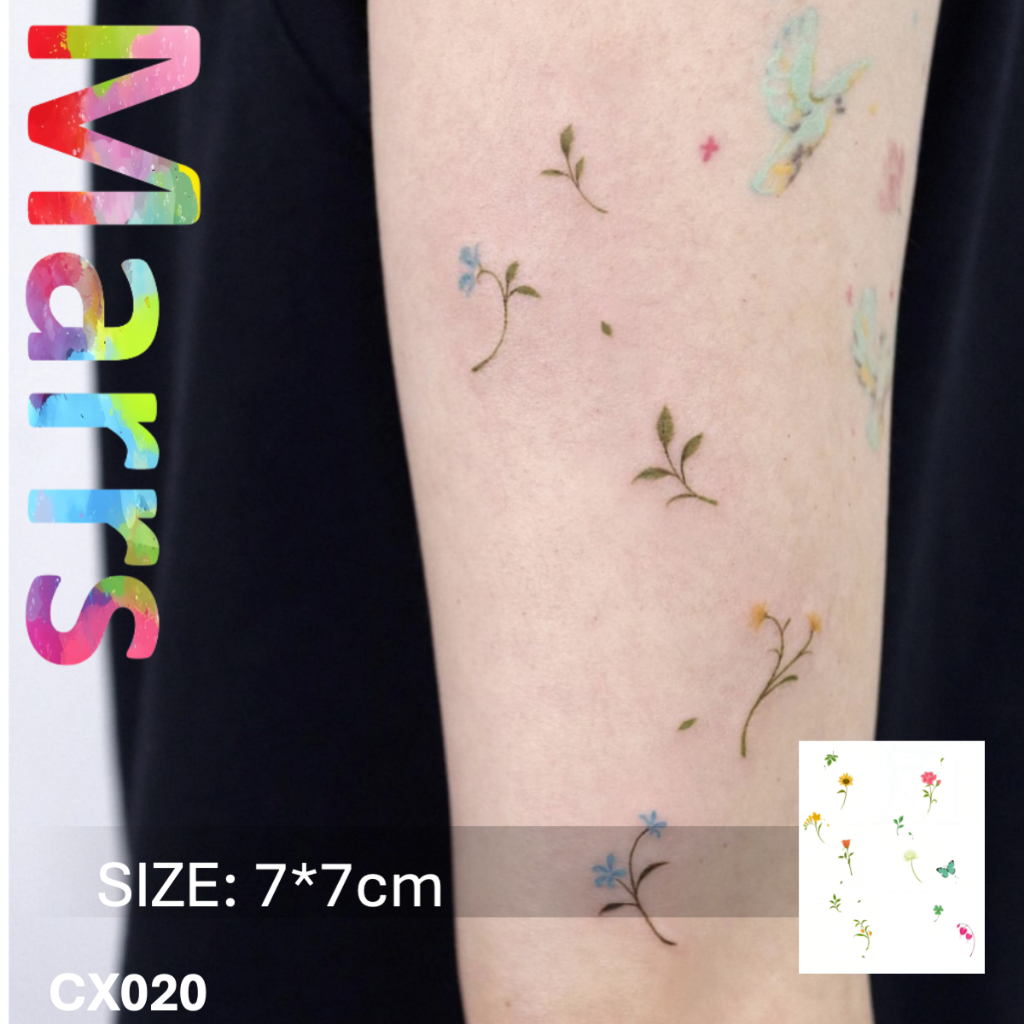 Common Tattoo รอยสักสี ติดทน สติกเกอร์รอยสักชั่วคราว ดอกไม้CX020