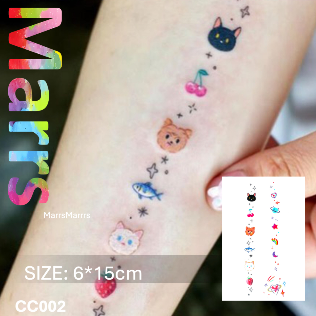 รอยสักชั่วคราวสีสดใส, ติดทนนาน, CC002