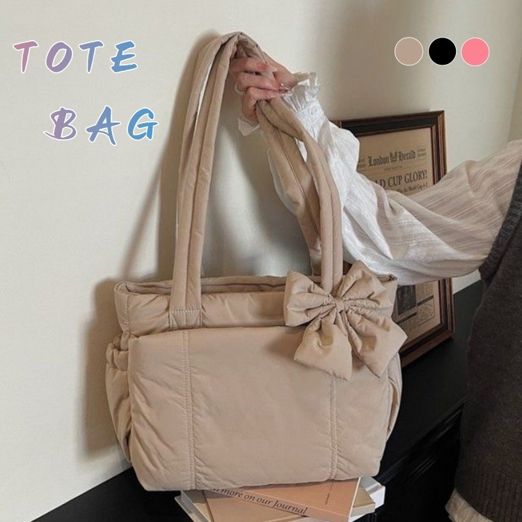 กระเป๋าถือ Tote Bag ความจุขนาดใหญ่ วัสดุ ผ้าฝ้าย กันน้ำ สุภาพสตรีกระเป๋าสะพายขนาดใหญ่ กระเป๋าโท้ทลําลอง