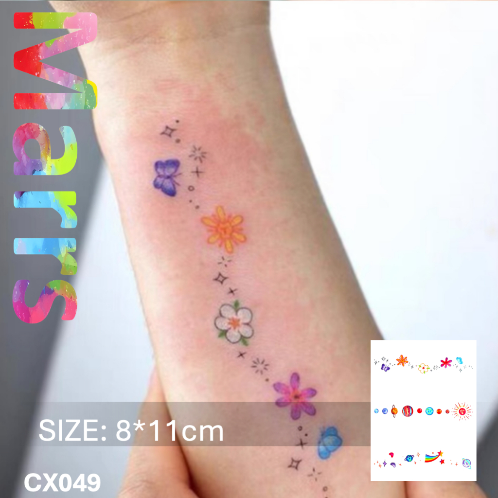 สติ๊กเกอร์รอยสักชั่วคราว , ติดทนนาน, ลายดาวเคราะห์, CX049