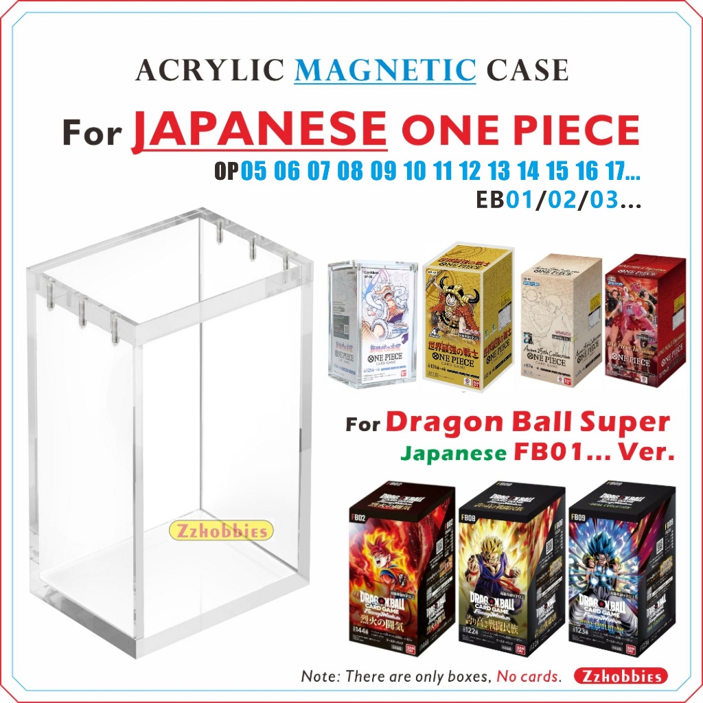 Acrylic Magnetic Display Case For Japanese One Piece(OP-05/06/07/08...& EB-01/02/03...)【5mm Thick】