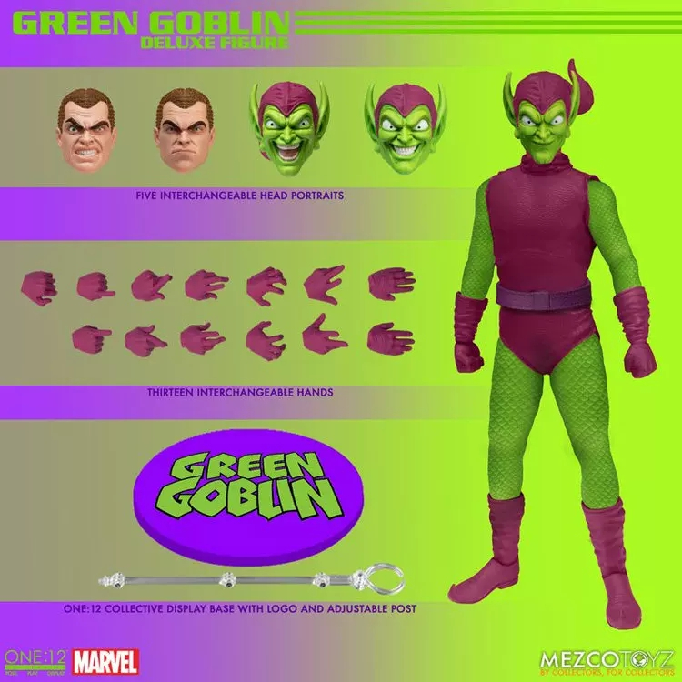 Mezco Green Goblin (Osborn Goblin) ฟิกเกอร์แอ็คชั่นดีลักซ์ขนาด 6 นิ้ว (หนังสือการ์ตูนมด Spider-Man V
