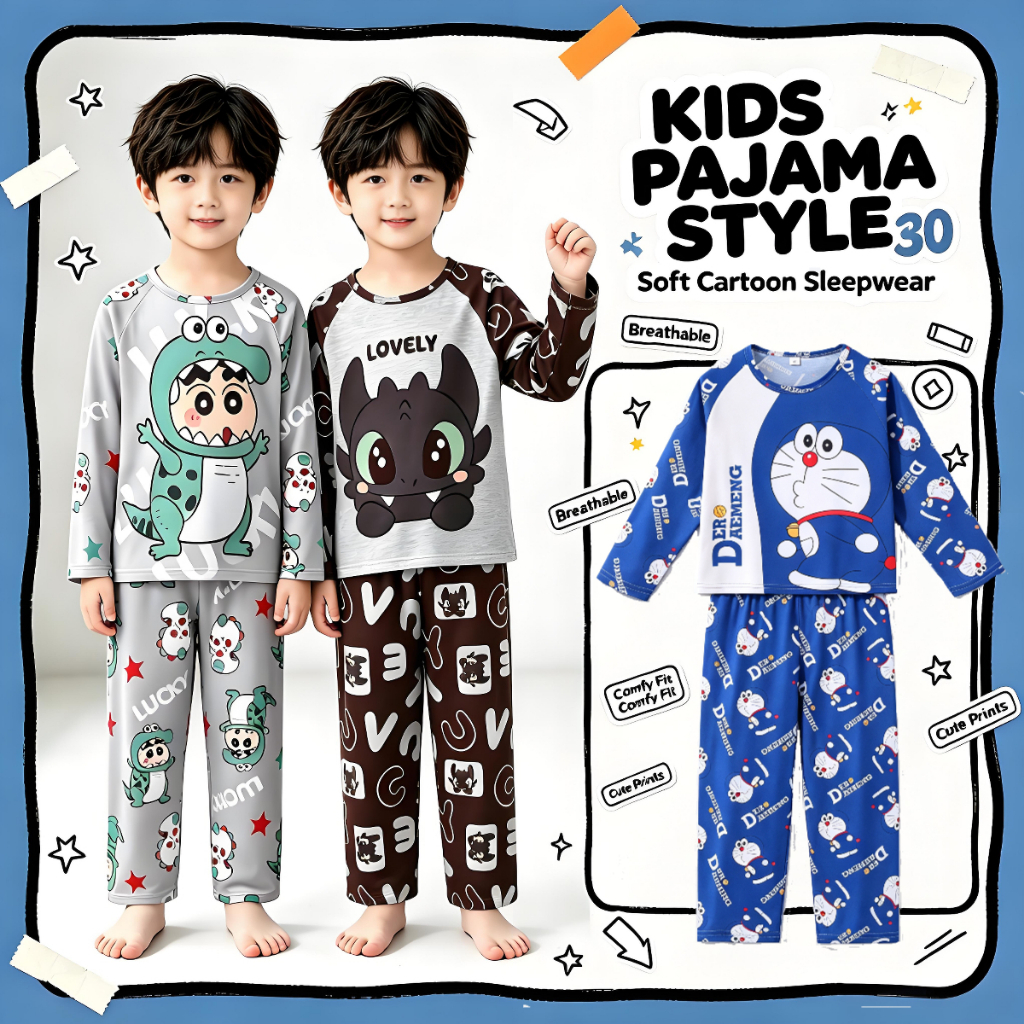 Flash Sale เสื้อผ้าเด็ก KT Cat Teen แขนยาวรอบคอสวมใส่ชุดนอนเด็กชายหรือเด็กหญิงหวานสําหรับ 5 - 6 ปี