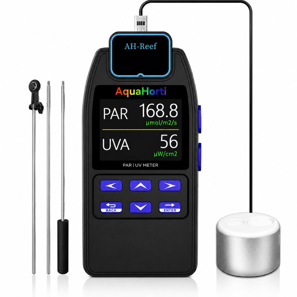 AH-Reef ใต้น้ํา PAR & UVA Meter สําหรับพิพิธภัณฑ์สัตว์น้ํา Reef, 400-700nm PAR Meter พร้อม R/G/B, โพ