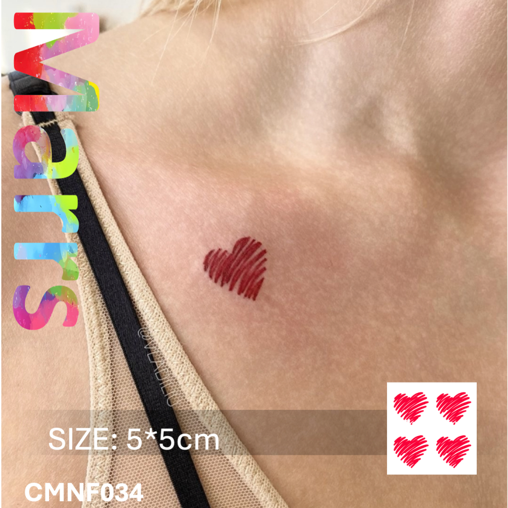 สติ๊กเกอร์รอยสักชั่วคราว ติดทนนาน แบบหัวใจสาย.reddit CMNF034