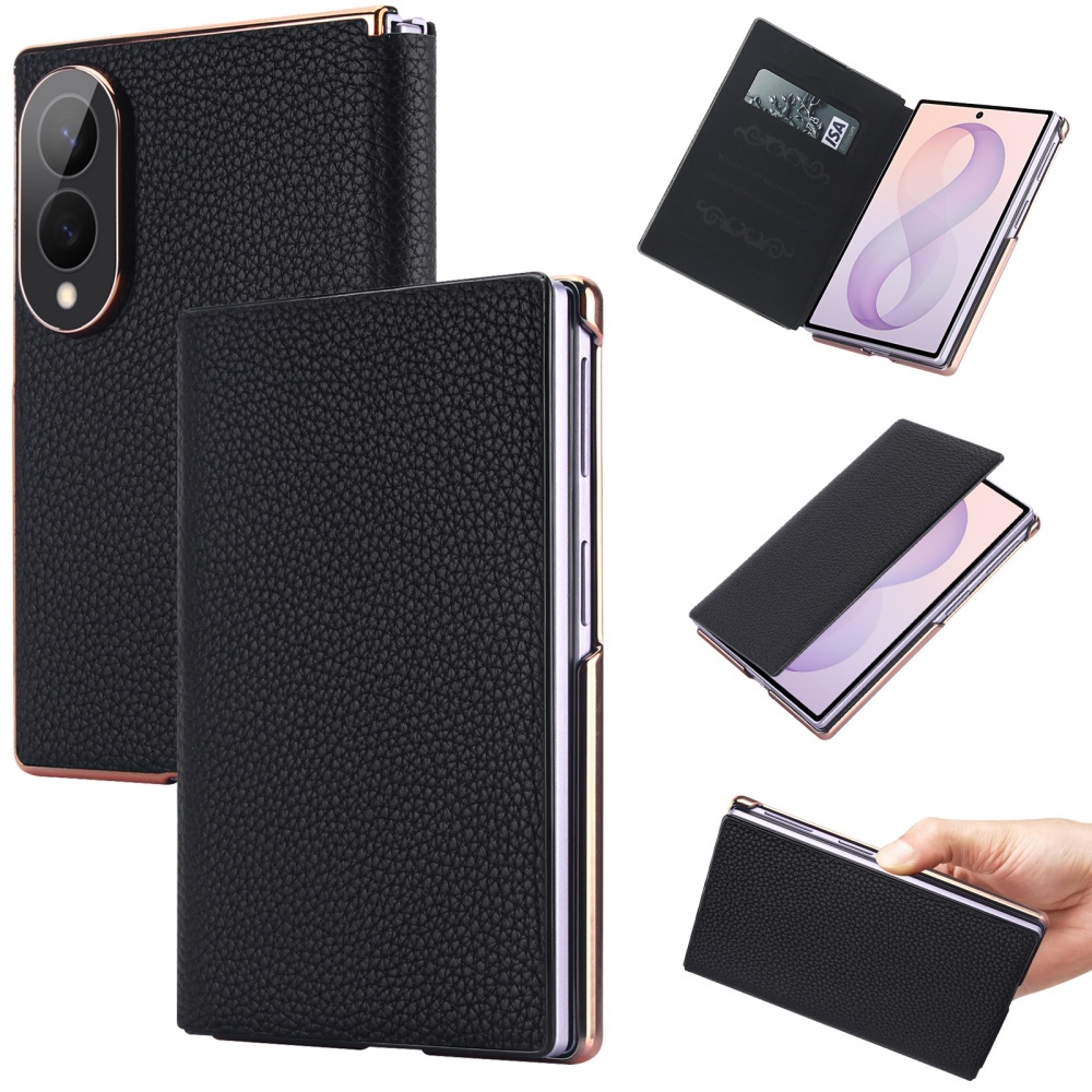 Premium Togo Cowhide Leather Flip Case สําหรับ Samsung Galaxy Z Fold8 7 Card Slot Cover