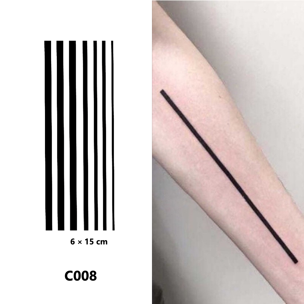 ใหม่ สติกเกอร์รอยสักชั่วคราว กึ่งถาวร 2 สัปดาห์ ติดทนนาน สีเข้ม C008