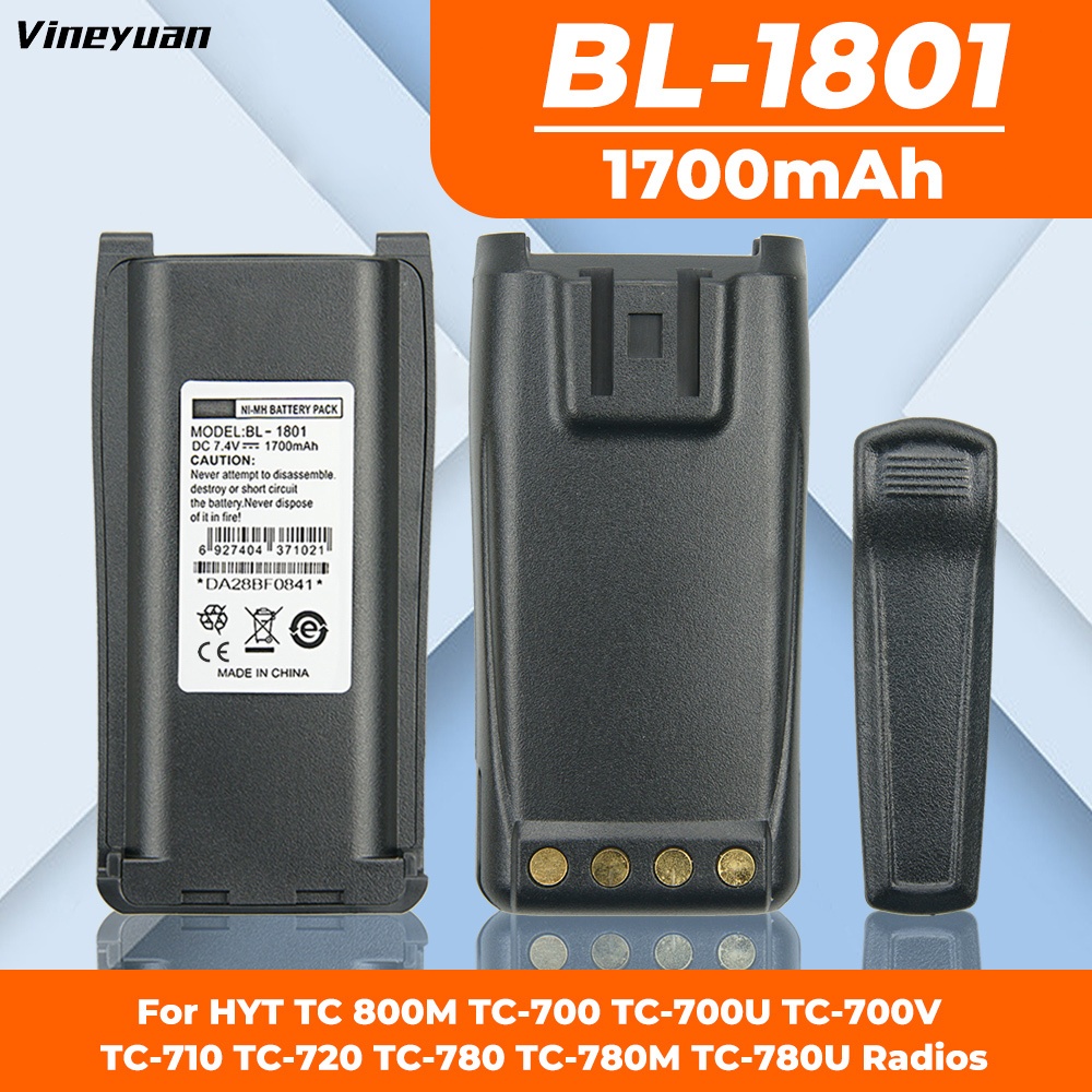 DC-1317.4V 1700mAh BL1801 NI-MH แบตเตอรี่สําหรับ HYT TC700 TC710 TC780 TC780M Two Way วิทยุแบตเตอรี่