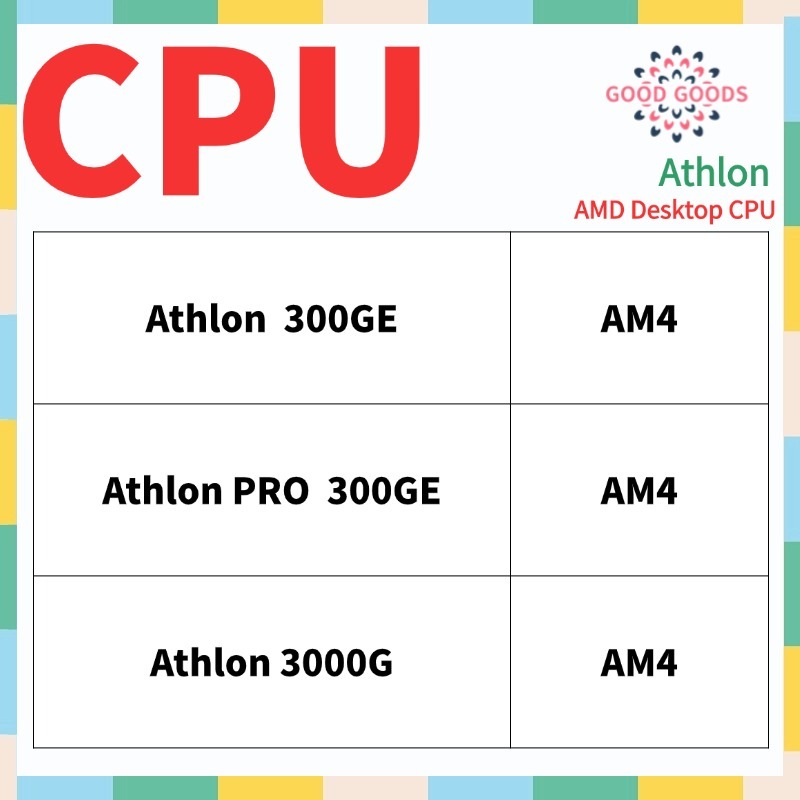 Athlon 300GE Athlon PRO 300GE Athlon 3000G AMD Athlon โปรเซสเซอร์เดสก์ท็อป CPU ซ็อกเก็ต AM4 1331Pin